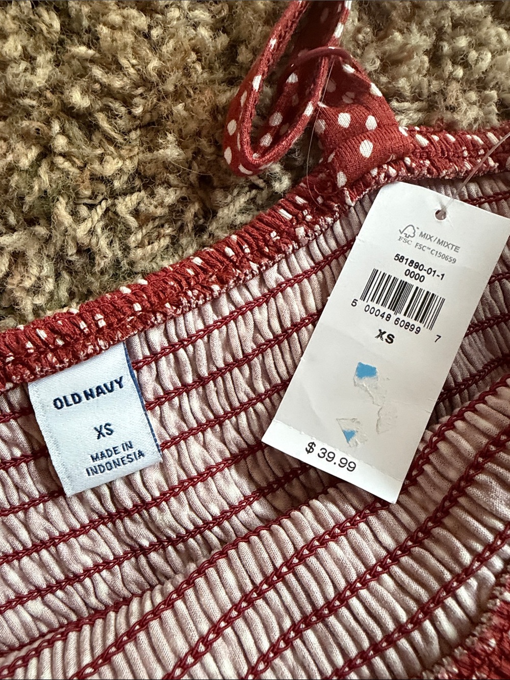 Old Navy Rust-Red Polka Dot Wide-Leg Jumpsuit - Picture 2 of 4